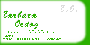 barbara ordog business card